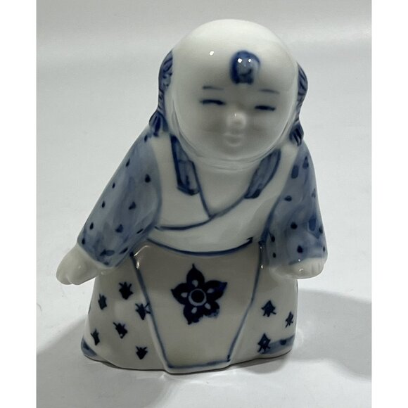 1998 Liu Qingyun Eagle and Chicks Game Blue and White China Sculpture - Picture 3 of 13